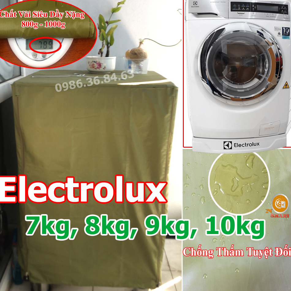 Vỏ Bọc Máy Giặt Electrolux  6kg đến 15kg Vải Dù 3 Lớp Siêu Bền Chống Mưa Nắng