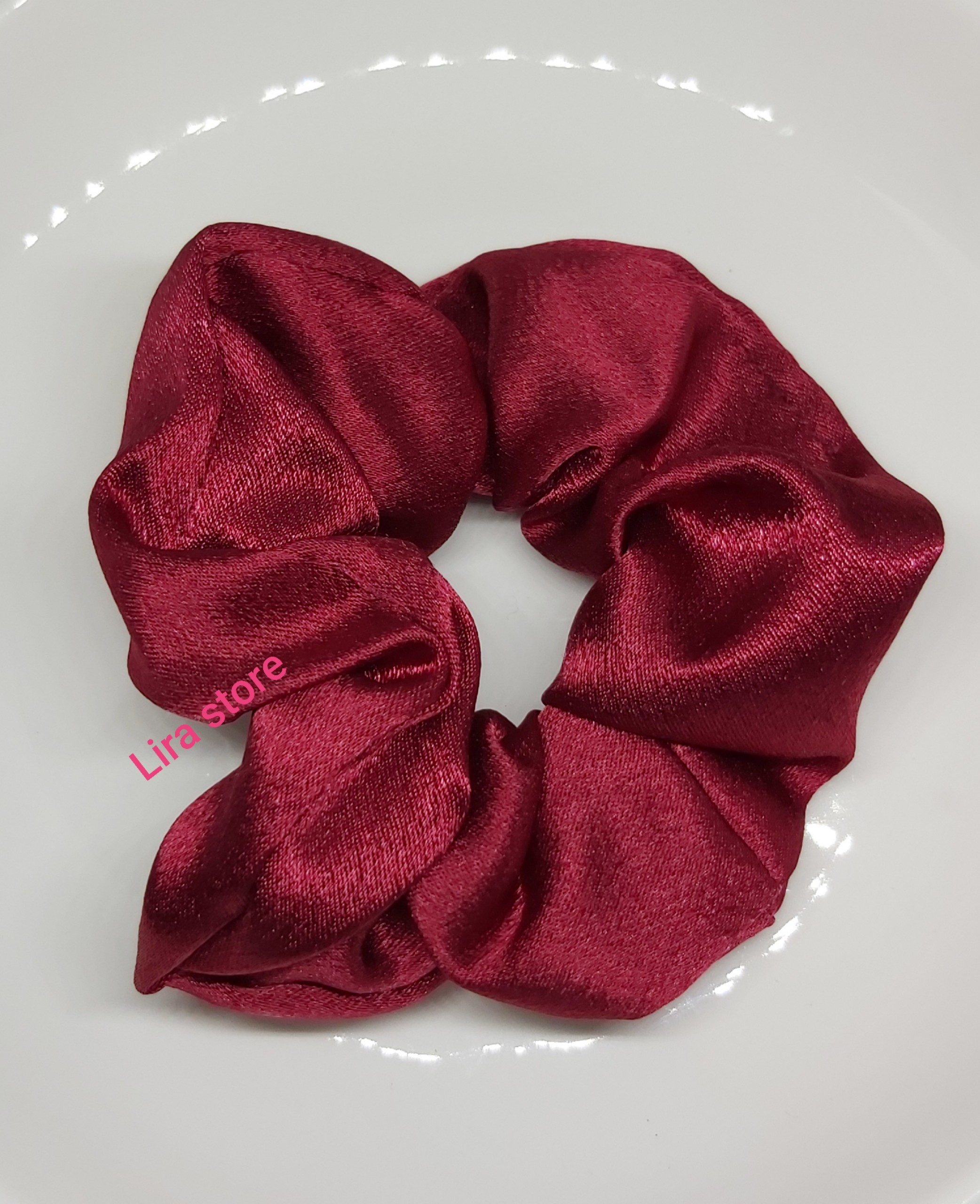 Chun buộc tóc scrunchies vải satin lụa ánh kim