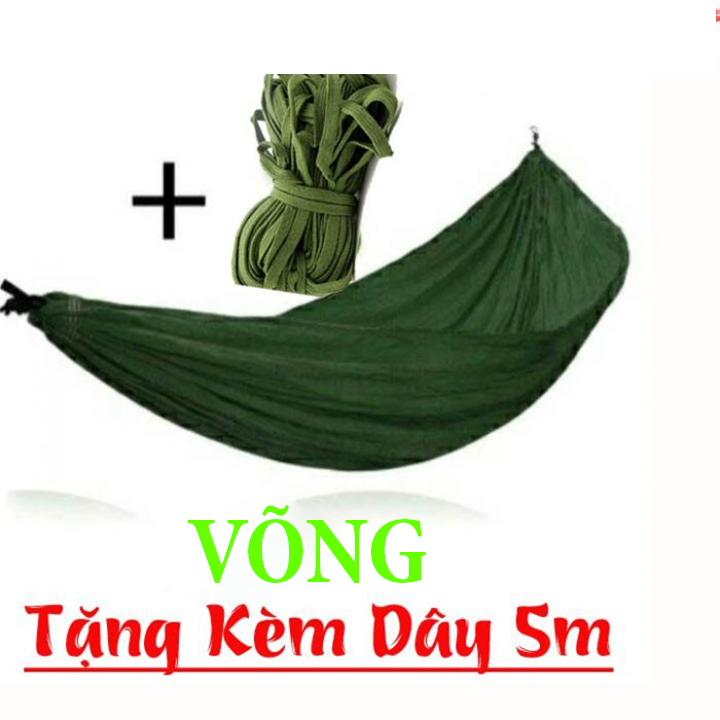 Võng Dù Cao Cấp Việt Nam ( tặng kèm 5 met dây dù)