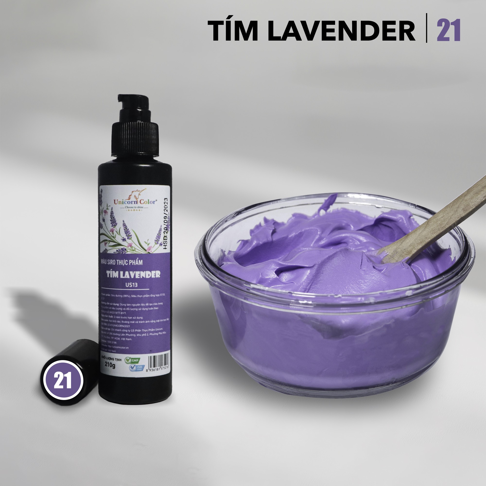 Màu thực phẩm 210g - Tím Lavender MS21 (Syrup color Lavender) - Unicorn color