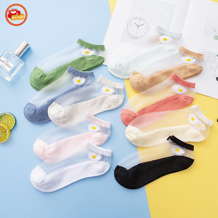 combo 10 đôi tất lưới hoa cúc
