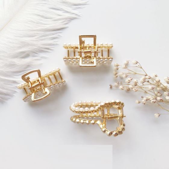 Sét 3 kẹp tóc ngọc trai Hàn Quốc sang chảnh