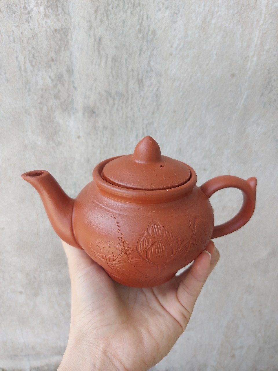 Bat Trang Terracotta Teapot in Reddish Brown Color (Single Pot)