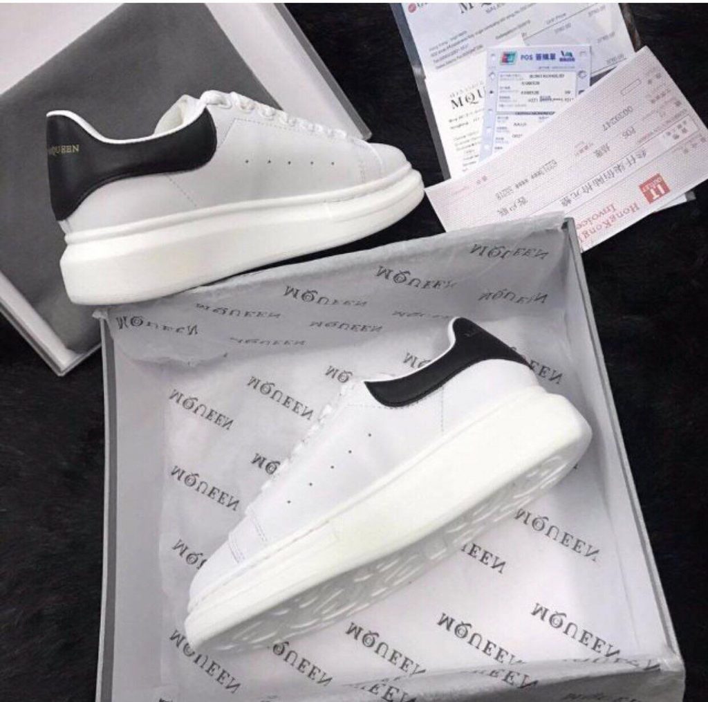 Giày Sneaker Nữ Hoàng Alex MCQueenn Trắng gót đen ( Full box)