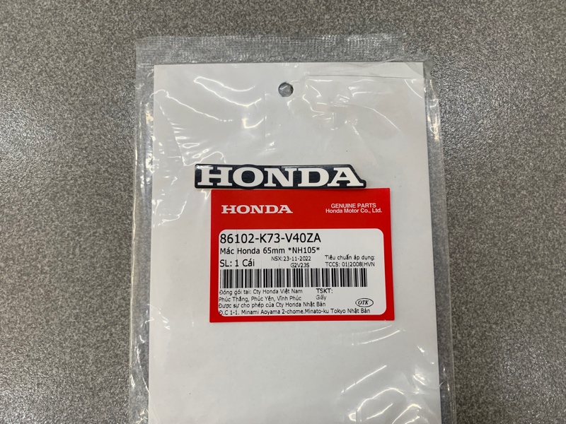 Tem đuôi dè sau Future Led chử Honda 65mm (1 Miếng)