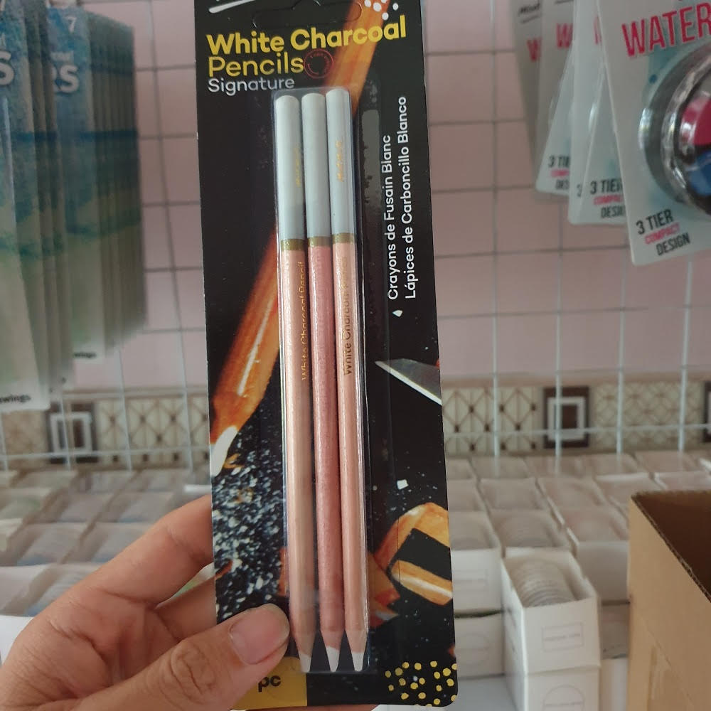[HCM]BỘ 3 CÂY BÚT CHÌ TRẮNG MONT MARTE (WHITE CHARCOAL PENCILS)