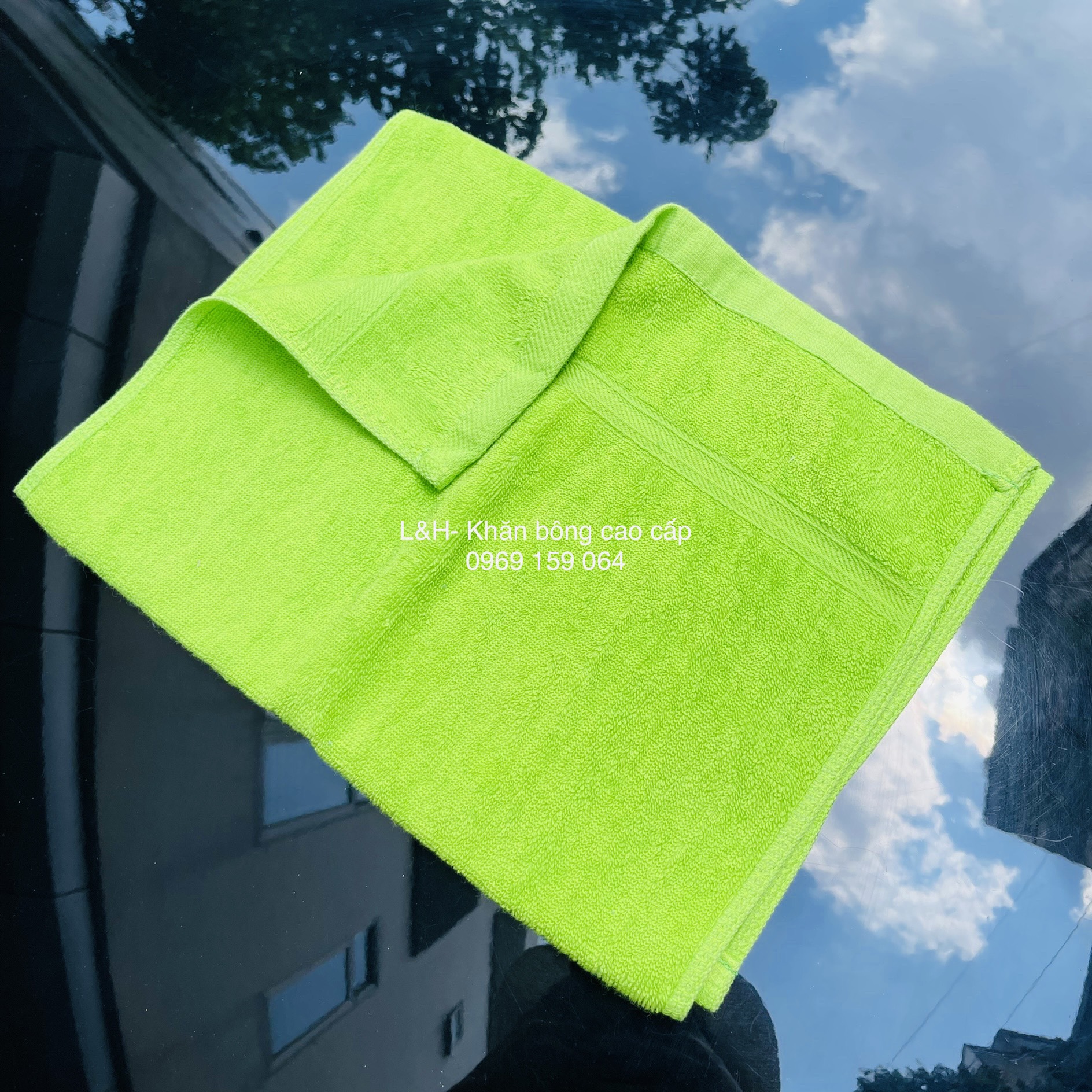 Khăn lau đầu cotton, khăn lau tóc nhiều màu Tân Thịnh, kt34*80cm