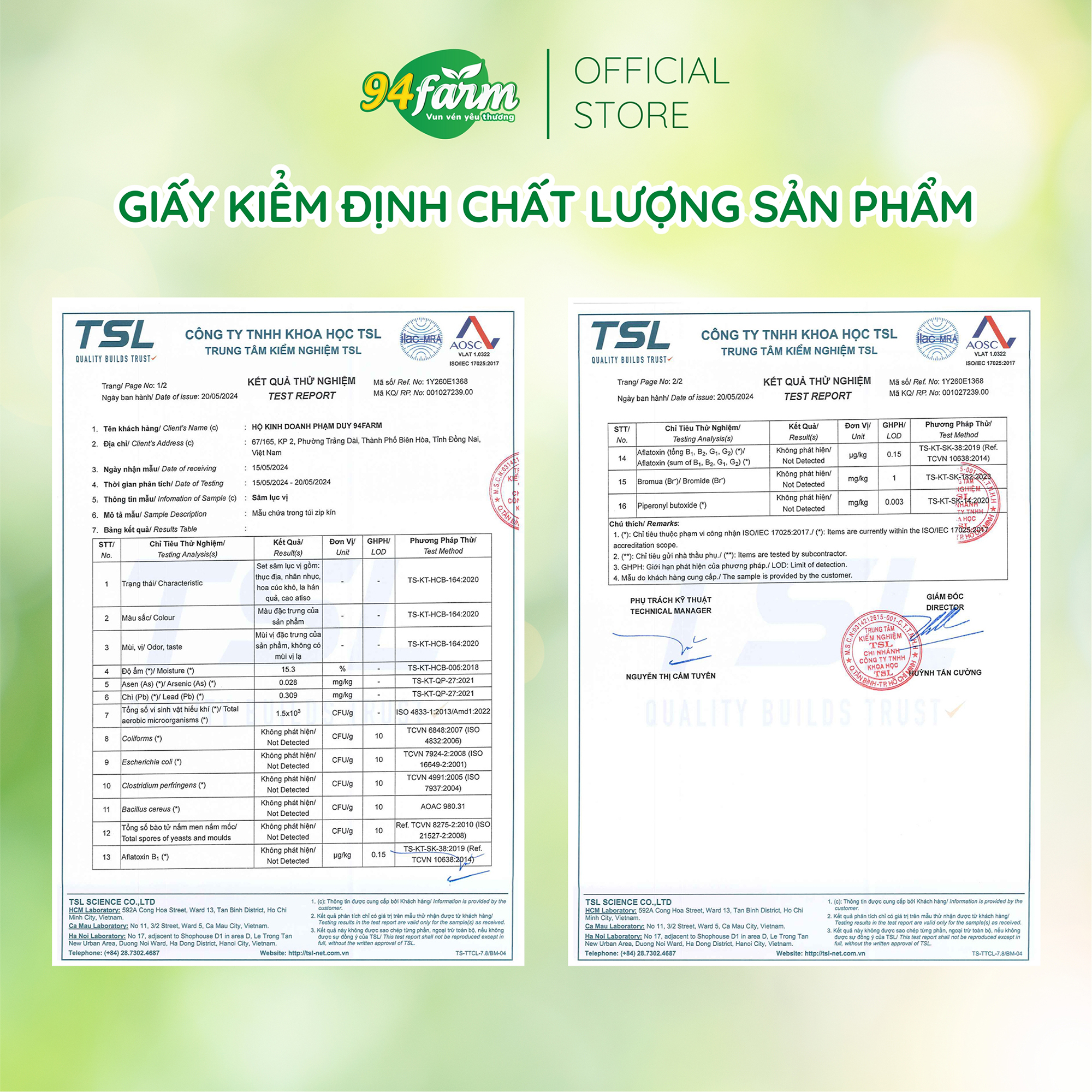 [1 set 75g] Sâm lục vị nấu 10-12 lít sâm (20-24 chai) 94farm