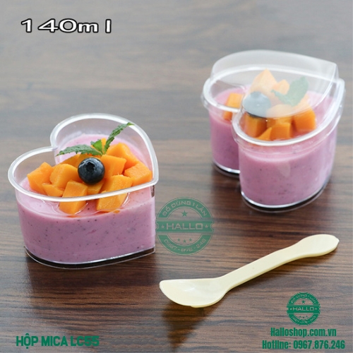 Set 10 hộp đựng bánh trái tim wh55 - hộp nhựa đựng bánh mousse trái tim