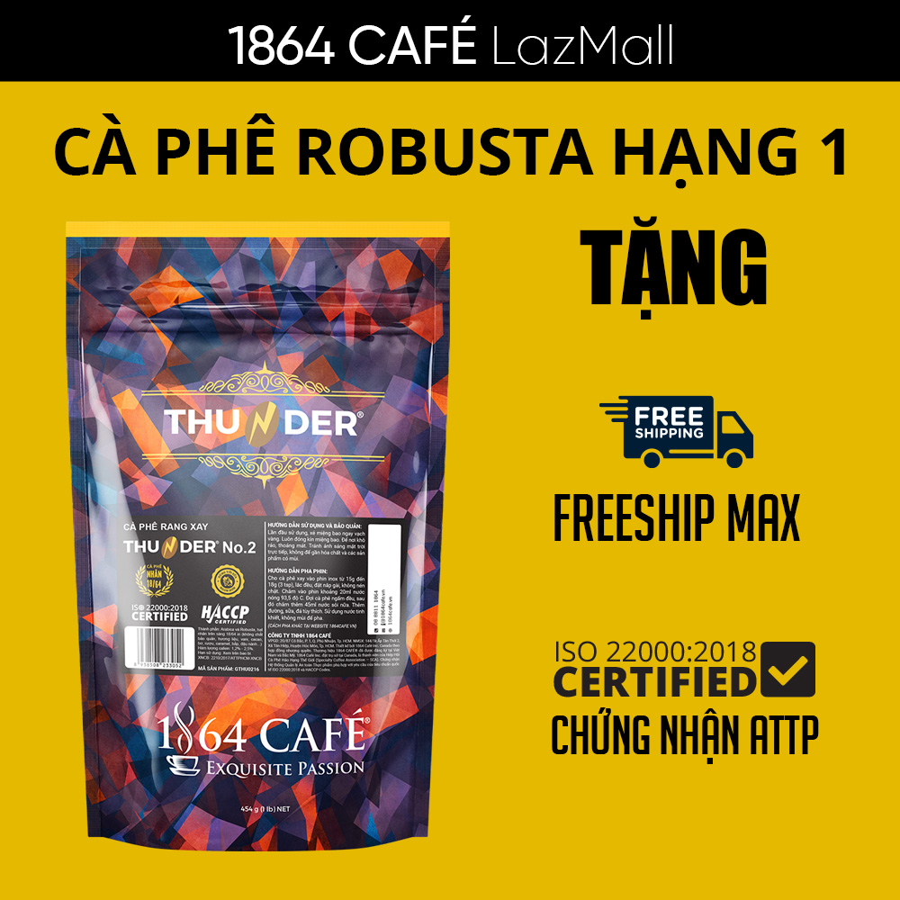 454g Cà Phê Bột Thunder No.2 Pha Phin Gu Việt - 1864 CAFÉ