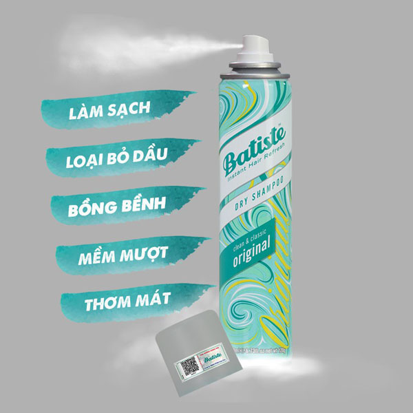Dầu Gội Khô Batiste Dry Shampoo 200ml