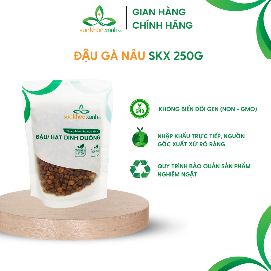 Đậu gà nâu sức khỏe xanh - 250g/túi - nhập khẩu ấn độ chính hãng