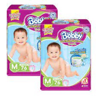 {Cộng 8 miếng} Mẫu mới - Bỉm Bobby Quần M76/L68/XL62/XXL56 miếng.