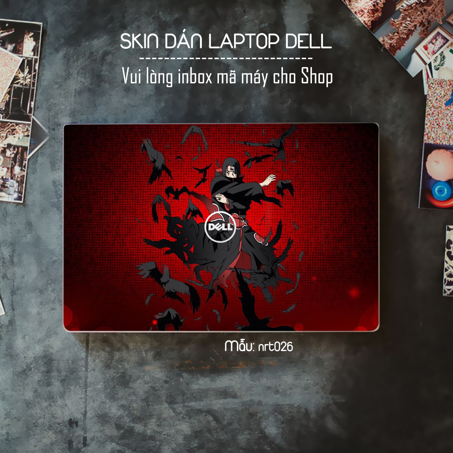 Decal Skin dán Laptop Dell mẫu Naruto (inbox mã máy cho shop)