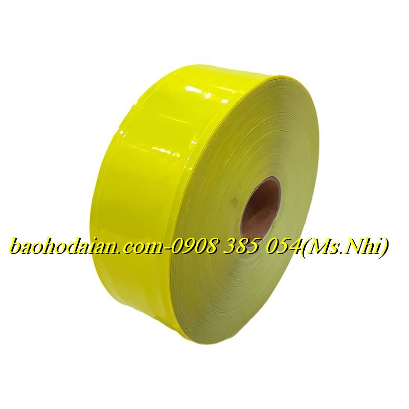 Cuộn phản quang nhựa họa tiết trơn 5cm x 50m may kèm quần áo-