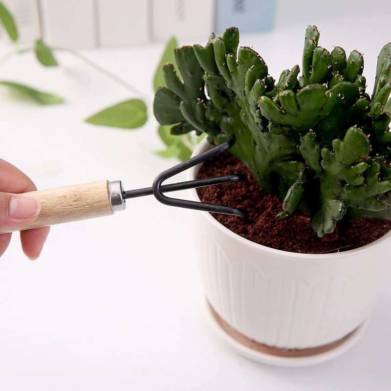 Bộ 3 dụng cụ làm vườn xẻng, xới,cào mini
