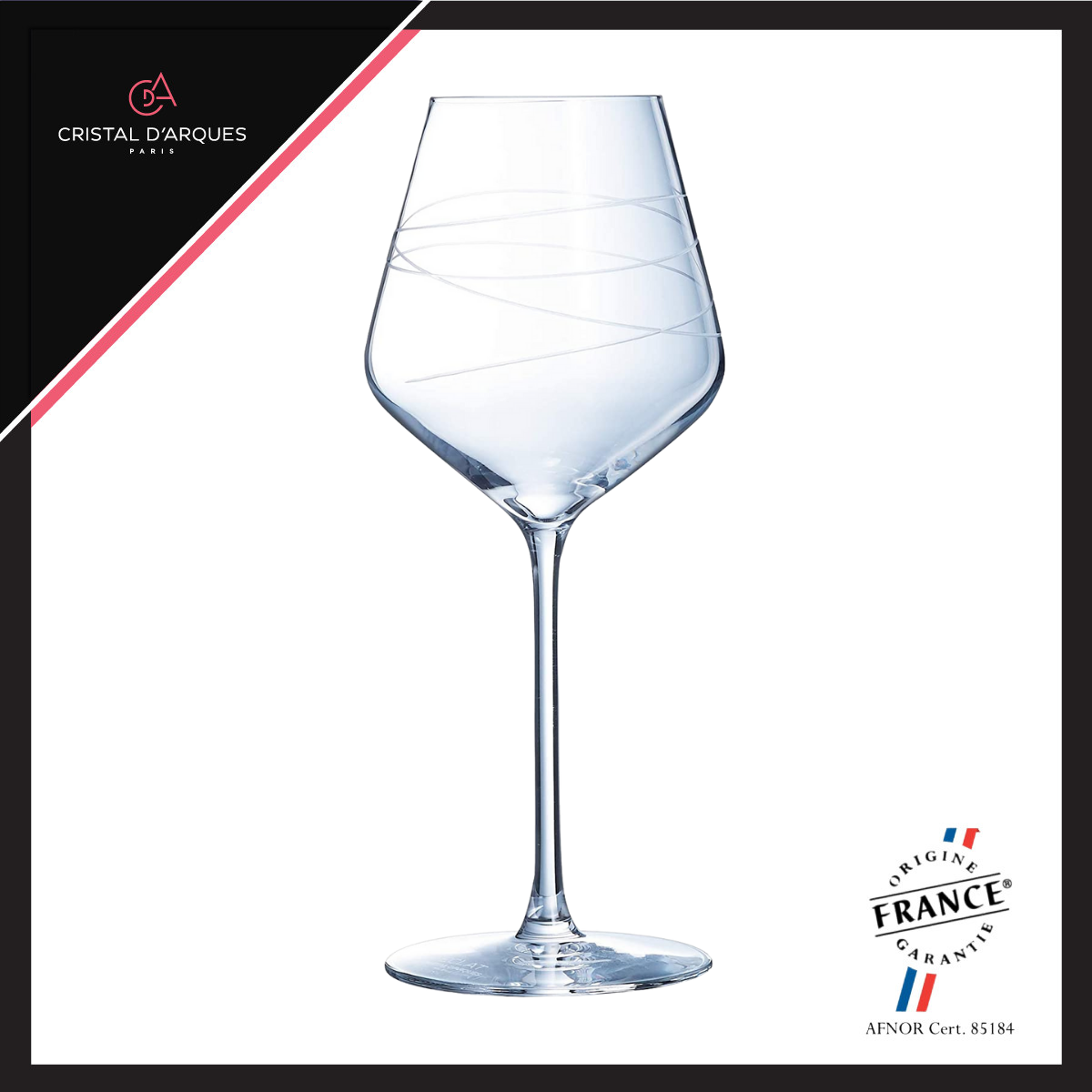 Bộ 4 Ly Rượu Vang Pha Lê Cristal D'Arques Abstraction 380ml - ECABP0858