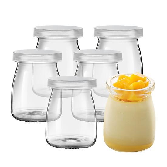 Combo 12 hủ sữa chua thủy tinh trắng trơn
