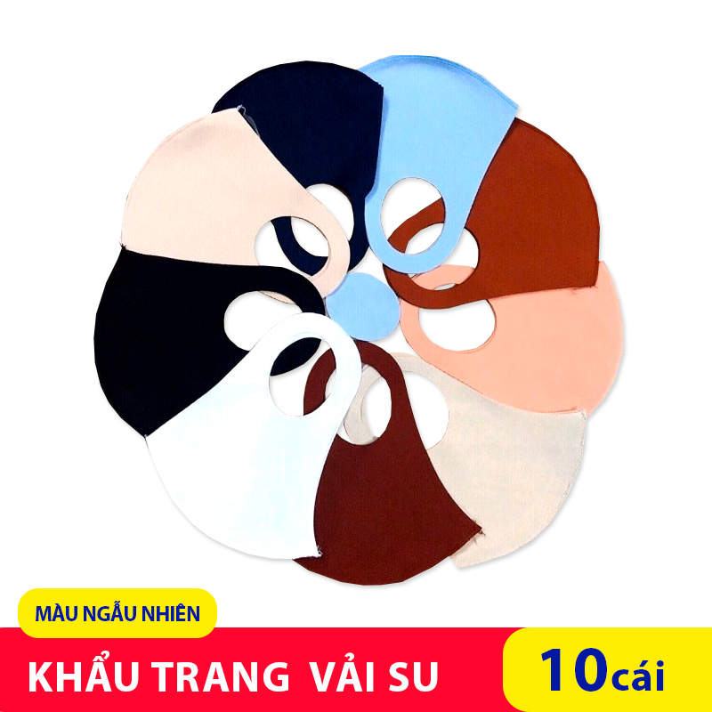 Túi 10 cái khẩu trang vải su kiểu Hàn Quốc 1 lớp màu sắc ngẫu nhiên