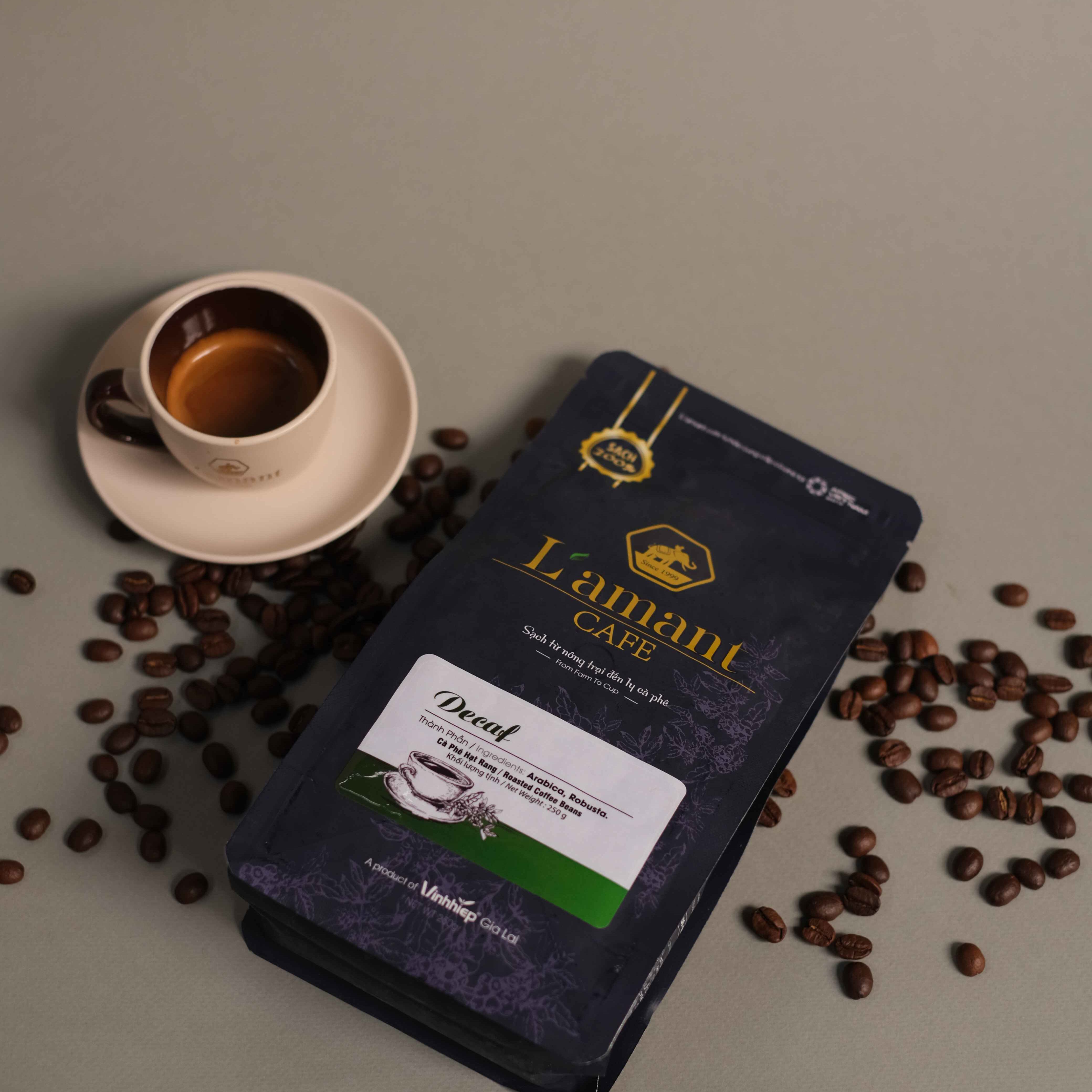 [MỪNG ĐẠI LỄ TẶNG PHIN VÀNG] Cà phê hạt rang L’amant Decaf Espresso - L’amant Decaf Espresso Roasted Coffee