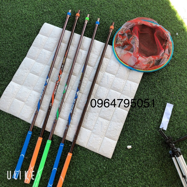 Combo cán vợt câu cá cacbon sai 2,7m và vành vợt 40cm  (cam kết đổi trả trong 2 tuần đầu)