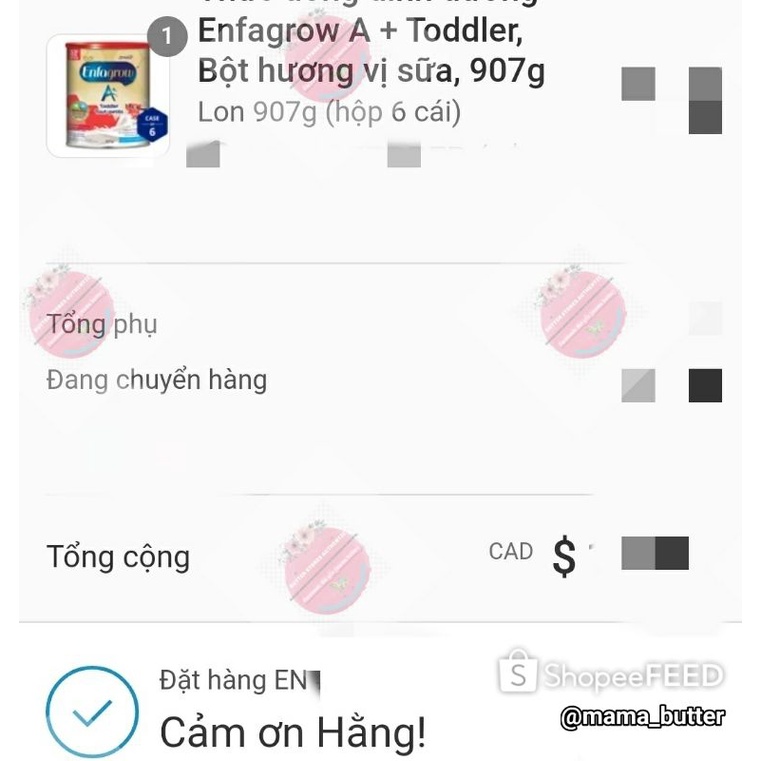 [][Oder 15 ngày /bill air] Sữa enfagrow canada 907g