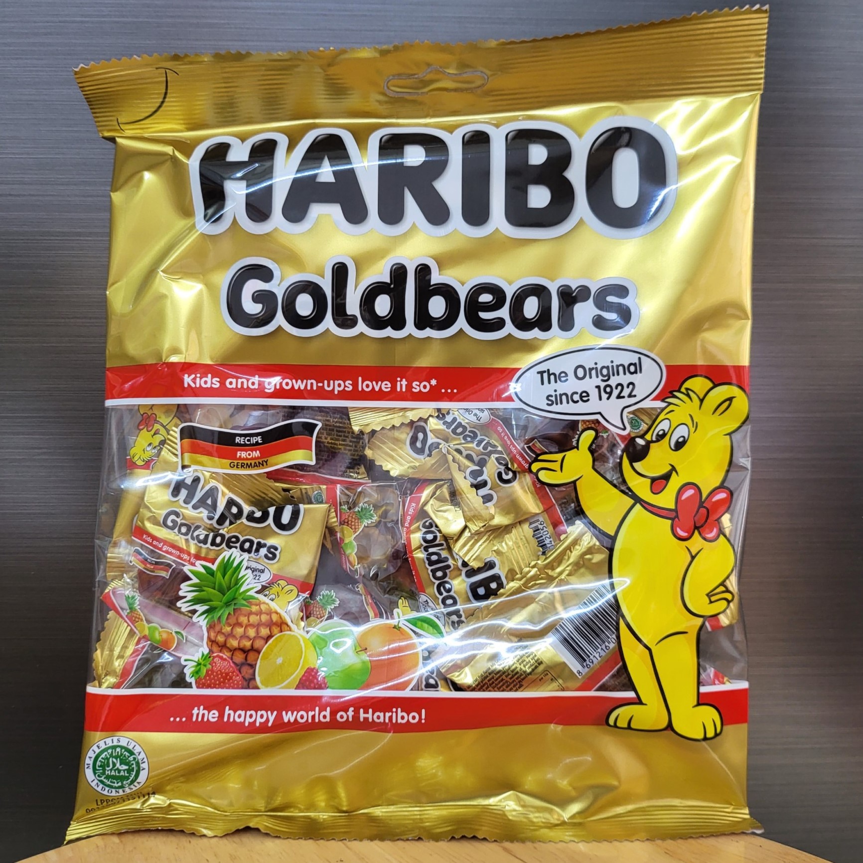 Haribo – túi vàng 200g / 16 gói nhỏ - kẹo dẻo gấu / thổ nhĩ kỳ / goldbear