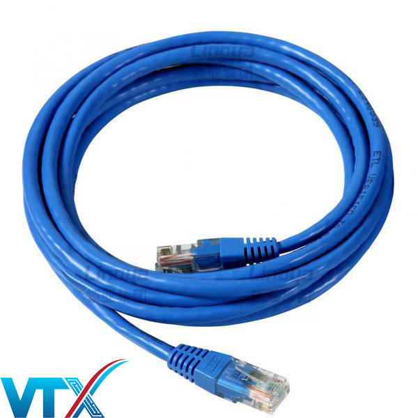 Cáp mạng (Lan) 3 mét đúc sẵn 2 đầu (xanh) Cat5E