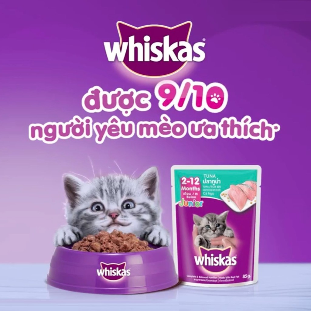 Pate Whiskas cho mèo con hộp 24 gói