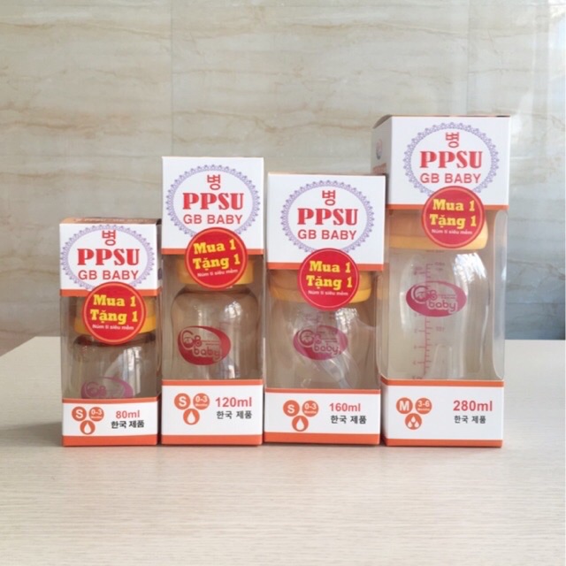 Bình sữa Gb Baby PPSU 120ml/ bình sữa cổ hẹp