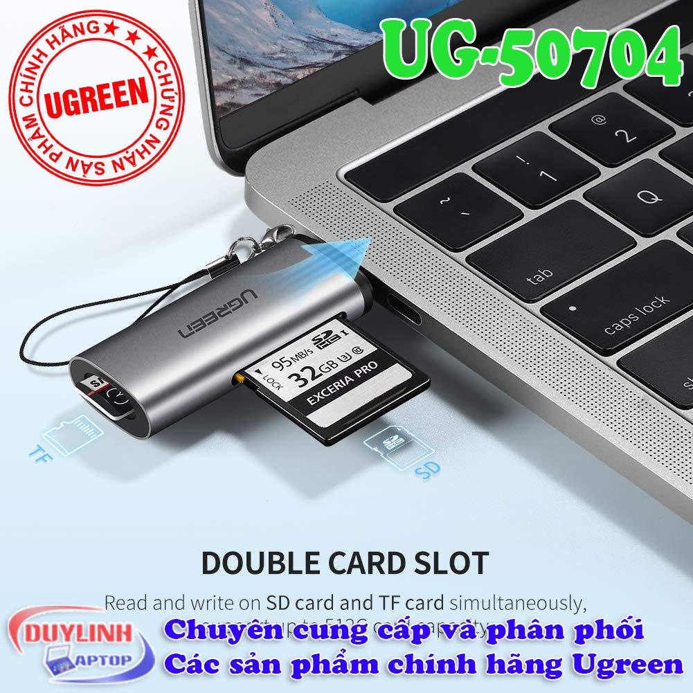 Đầu đọc thẻ nhớ SD/TF  USB Type - C Ugreen 50704