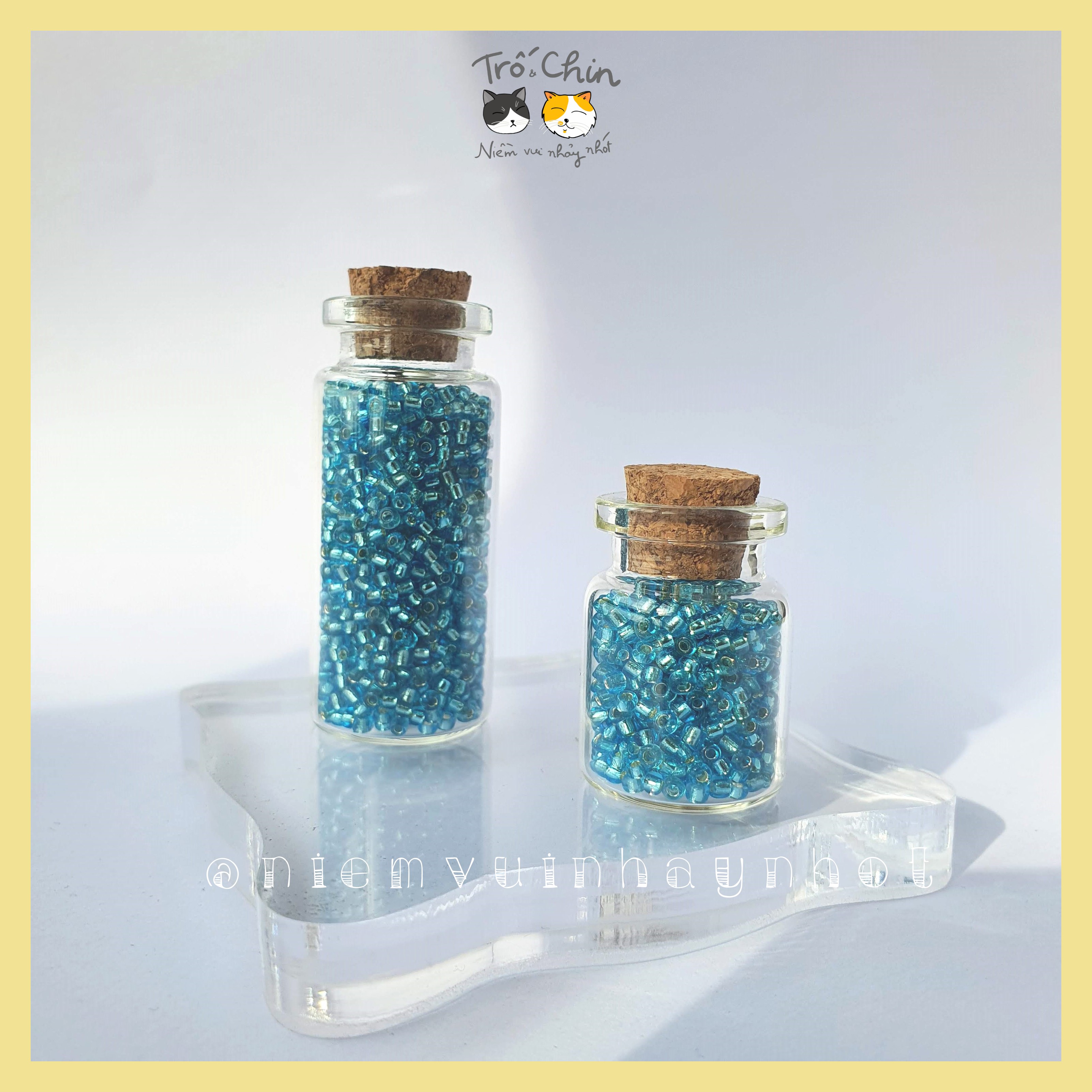 [Ảnh thật] Hạt cườm lõi bạc 2mm làm đồ thủ công