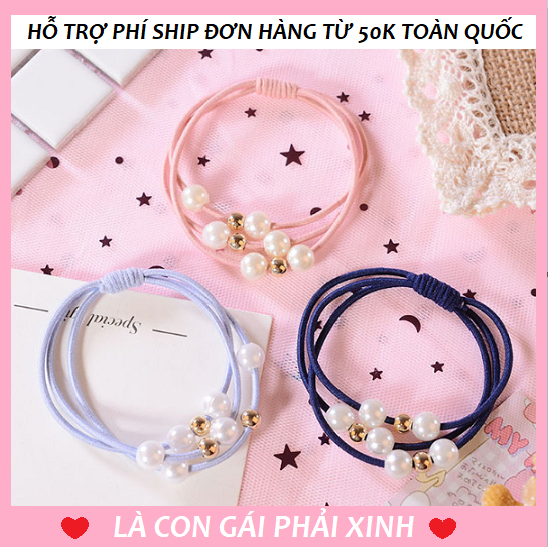 Dây cột tóc ngọc trai Handmade