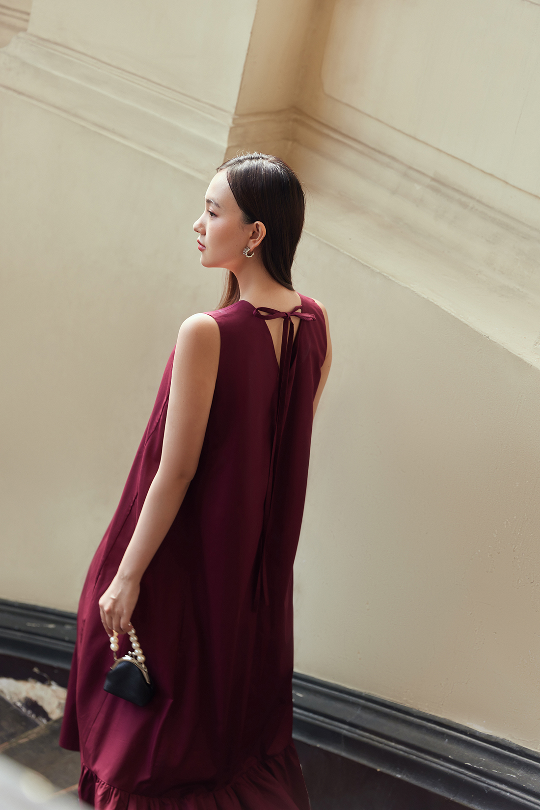 Nosbyn - Đầm Xoè Maxi Cổ V - N312-D003