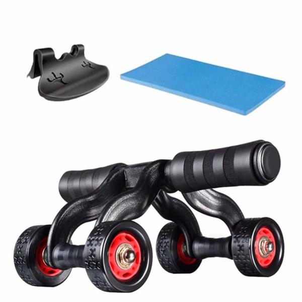 Bộ 3 Con lăn tập cơ bụng 4 bánh cỡ lớn cao cấp - Tặng kèm Thảm lót +Tấm chặn nhựa ( COMBO 3 / 1 BỘ )