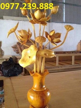 hoa sen gỗ mít 1 bình
