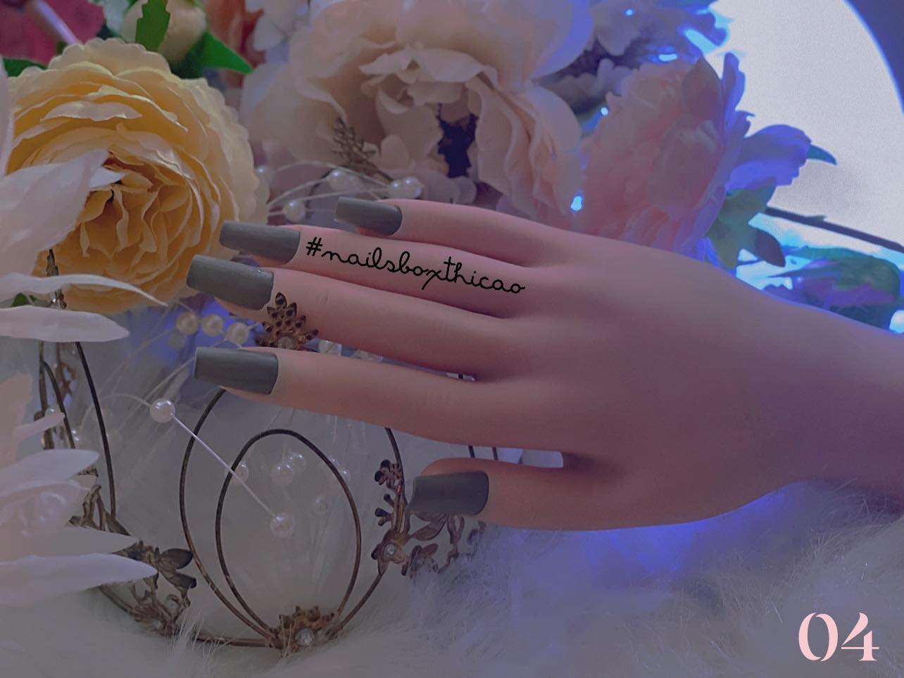 [nails Box] móng up giả thiết kế tone xanh lá