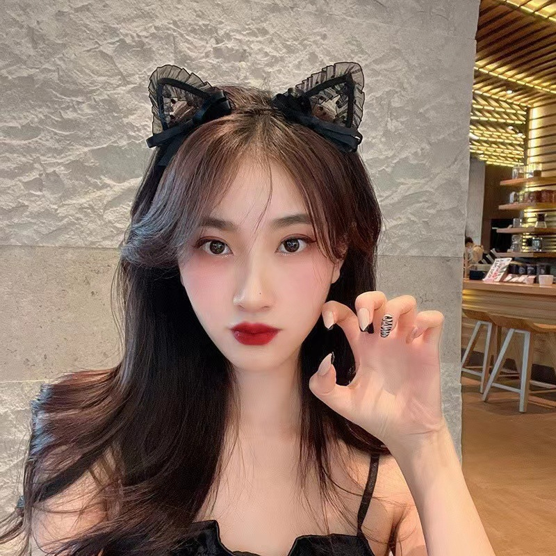 Băng Đô Bờm Cài Tóc Tai Mèo Cosplay