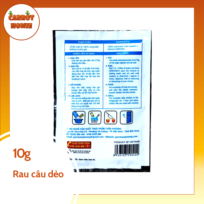 Bột rau câu dẻo 10g tiện dụng