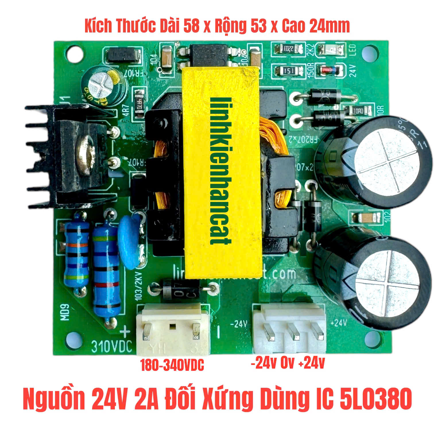Nguồn 24v 2a đối xứng dùng ic 5l0380