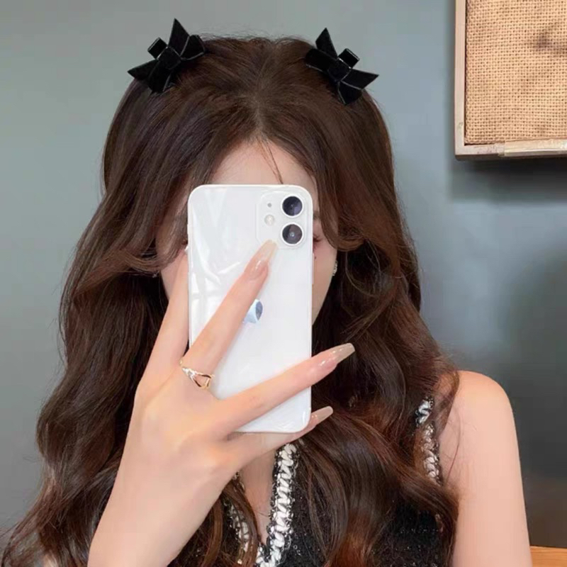 Kẹp tóc càng cua đính nơ nhung dễ thương