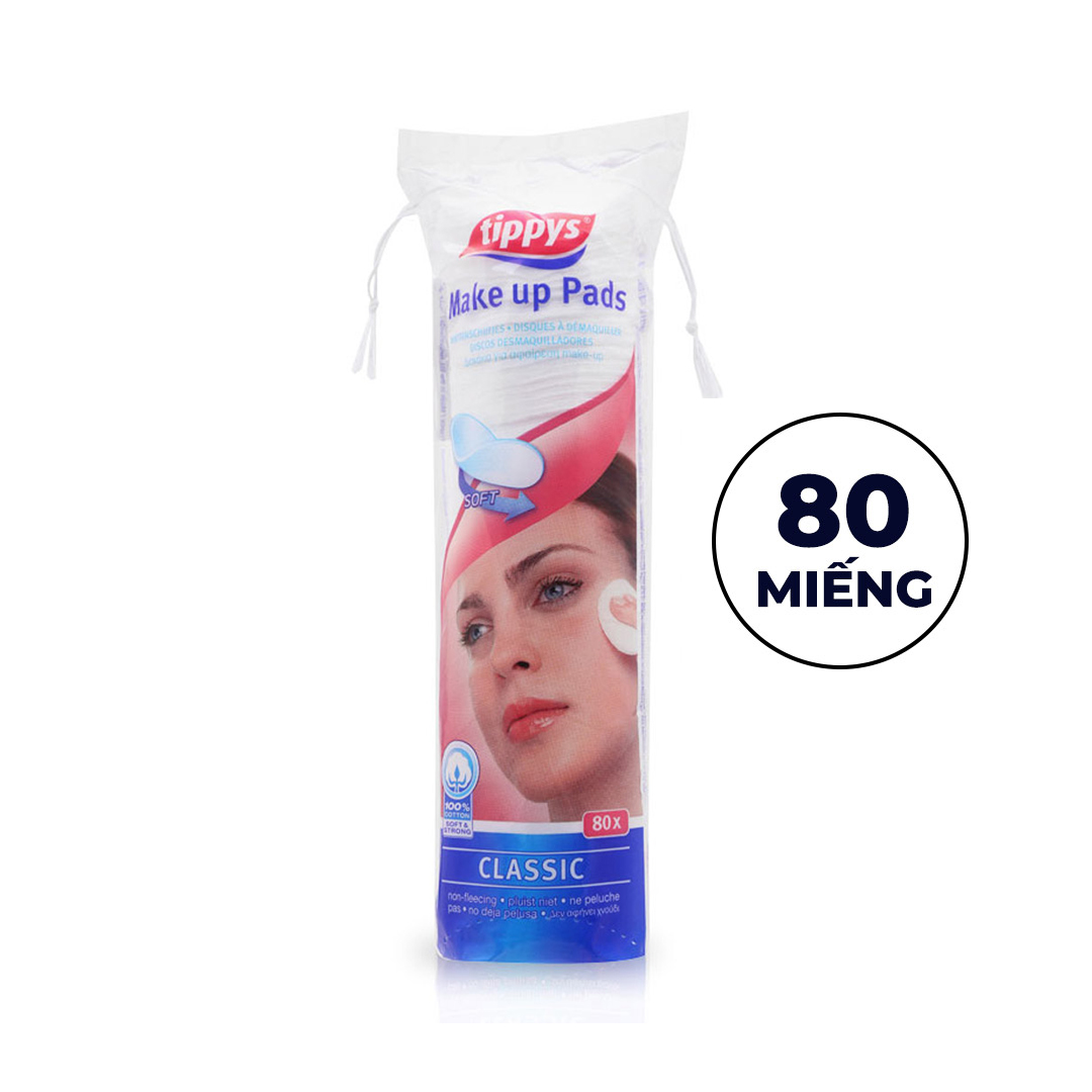 [Siêu thị WinMart] - Bông Tẩy Trang Tippys Classic (80 Miếng)