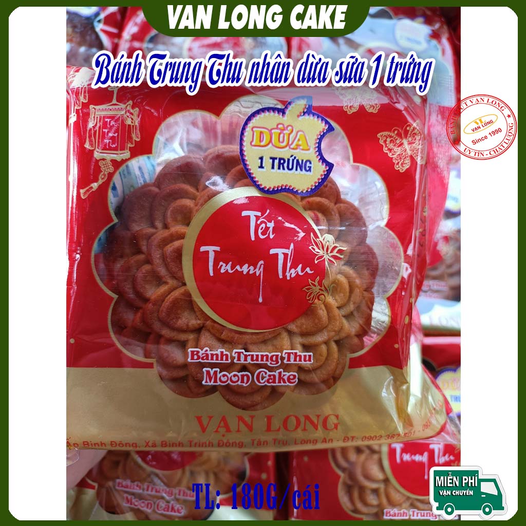 Bánh trung thu Vạn Long dừa sữa 1 trứng 180g