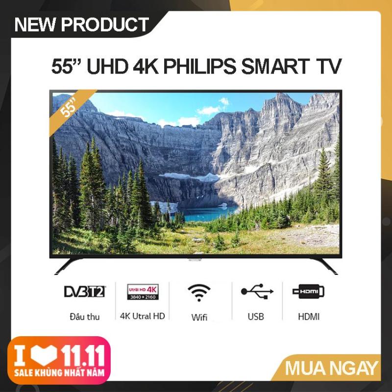 Bảng giá Smart Tivi Led Philips 55 inch Ultra HD 4K - Model 55PUT6023S/74 (Đen) Công nghệ hình ảnh Pixel Plus Ultra HD, Tích Hợp DVB-T2 Wifi - Bảo Hành 2 Năm