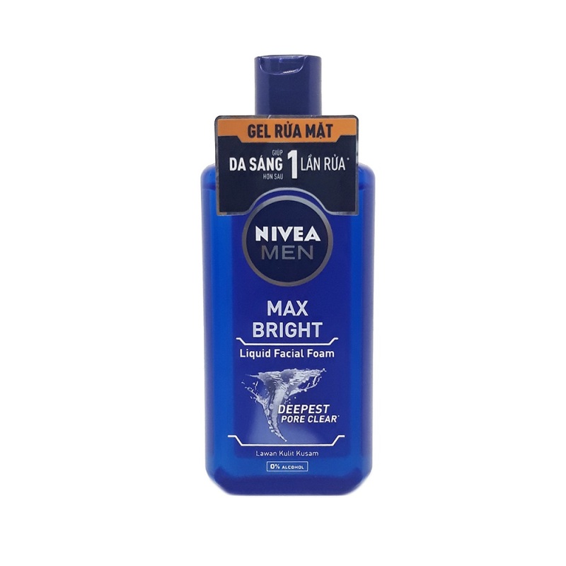 Gel rửa mặt sáng da tức thì Nivea Men Max Bright chai 150ml nhập khẩu