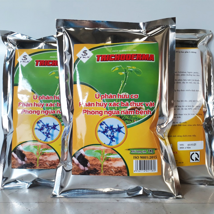NẤM TRICHODERMA TKS: Đối Kháng Nấm Bệnh, Ủ Phân Hữu Cơ- Gói 1kg