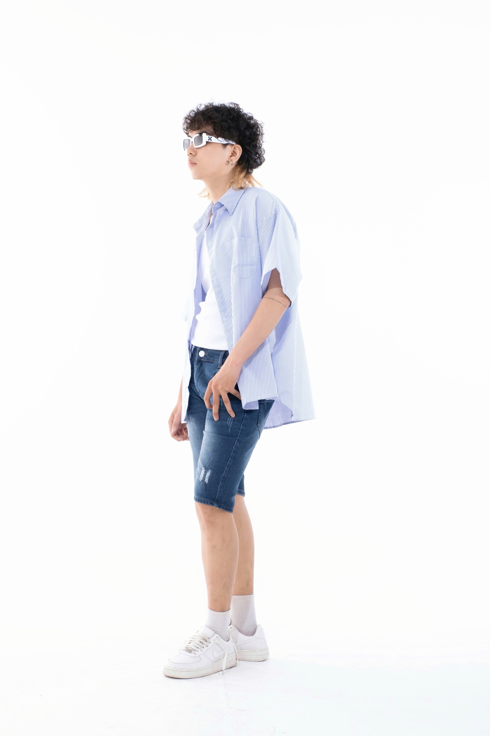 QUẦN SHORT JEAN NAM wash nhẹ co giãn BBQ03 QUẦN SHORT BÒ nam khoá kéo nút gài chuẩn form hình thật