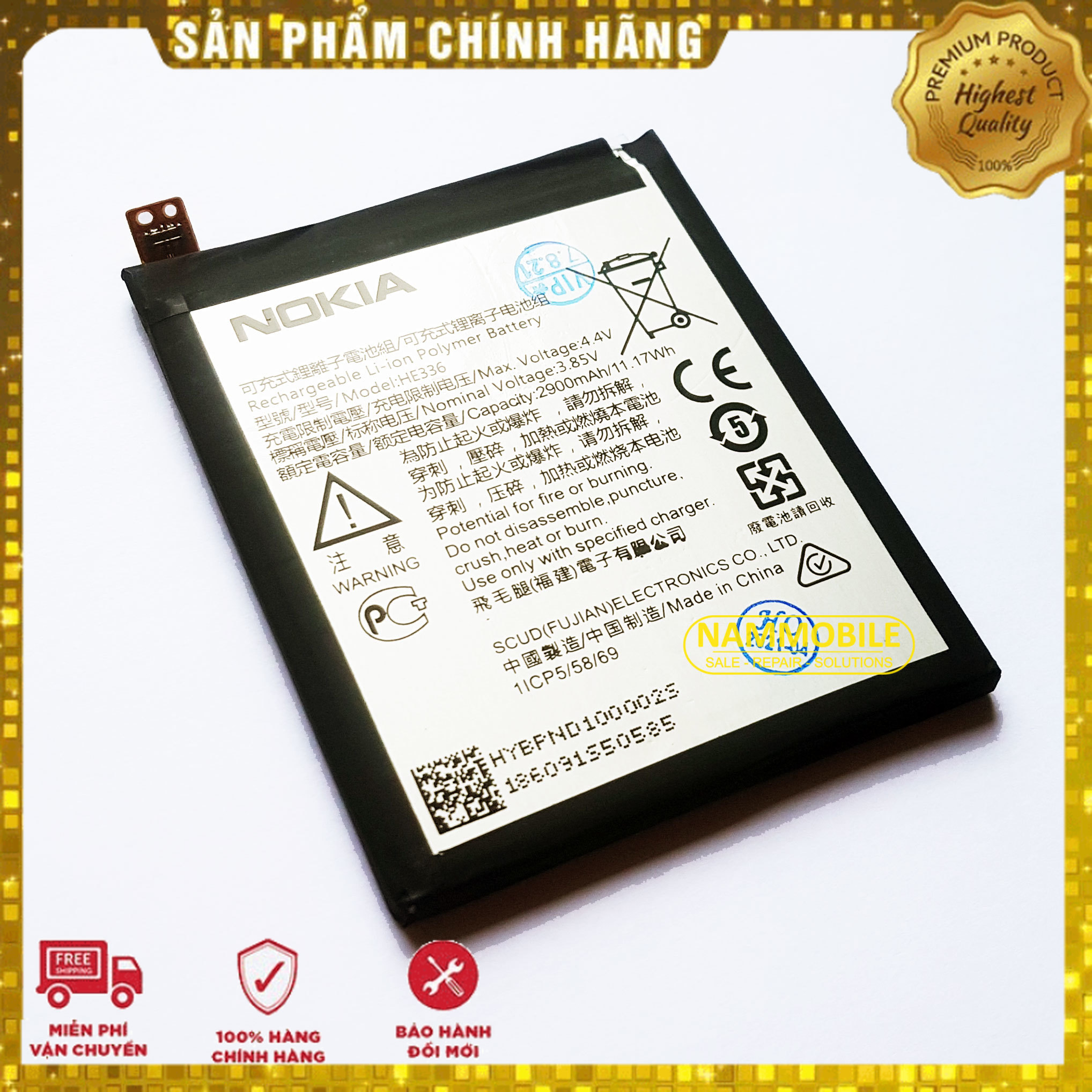 Pin nokia 3.1 ta-1049 ta-1057 ta-1063 ta-1070 ta-1074 he336 he321 2900mah zin + tặng siu dán pin-freeship