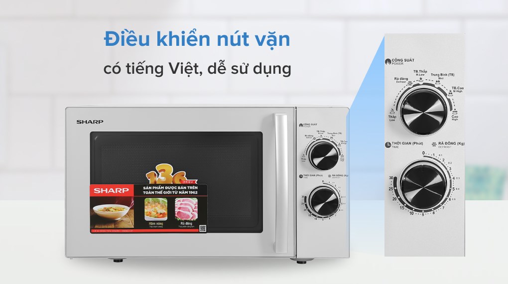 Lò vi sóng Sharp R-32A2VN(S) 23L 900W - Bảo Hành 12 Tháng Toàn Quốc