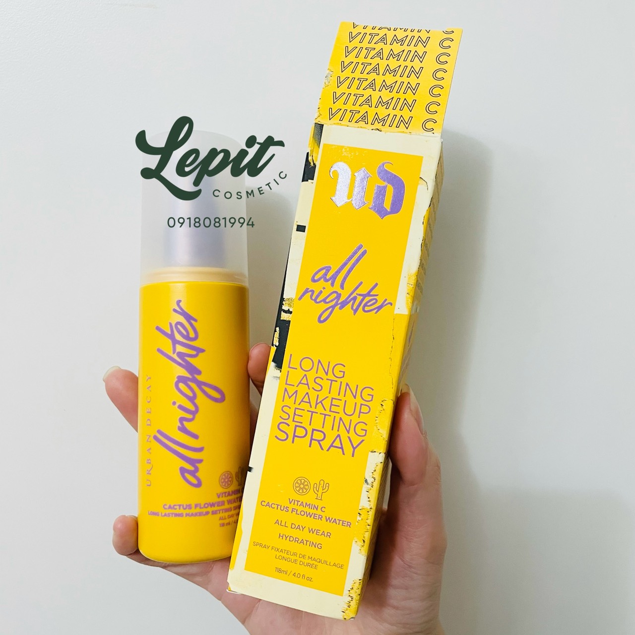 Xịt khoá nền giữ lớp make up Urban Decay All Nighter Long Lasting Make Up Setting Spray - Lepit Cosmetic